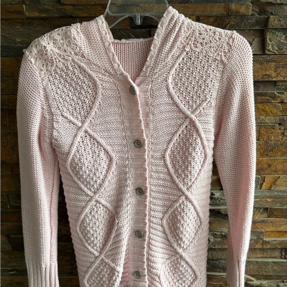 naartjie Sweaters - Naartjie Light Pink Textured Cardigan
